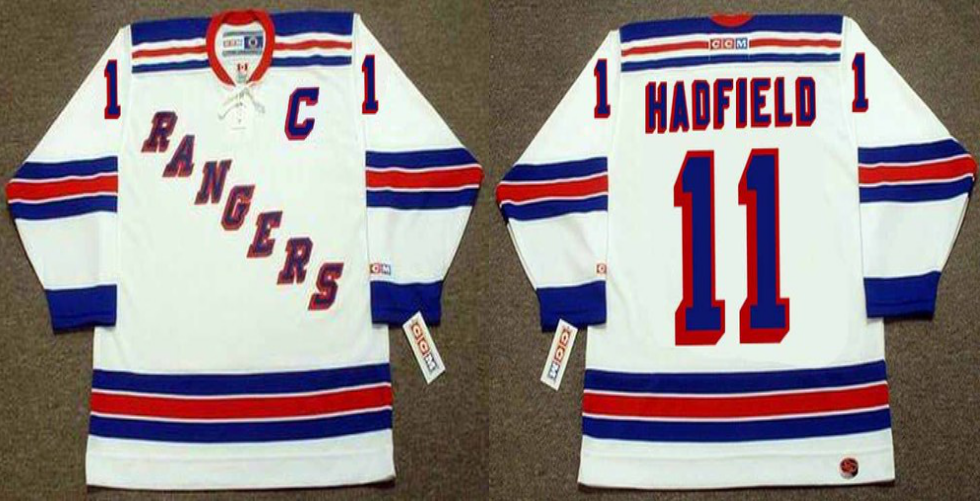 2019 Men New York Rangers #11 Hadfield white CCM NHL jerseys->new york rangers->NHL Jersey